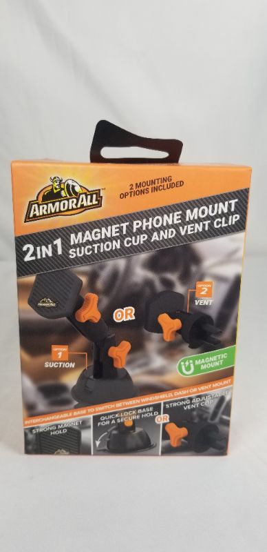 Photo 1 of 2 IN 1 MAGNET PHONE MOUNT SUXTION CUP AND VENT CLIP NEW