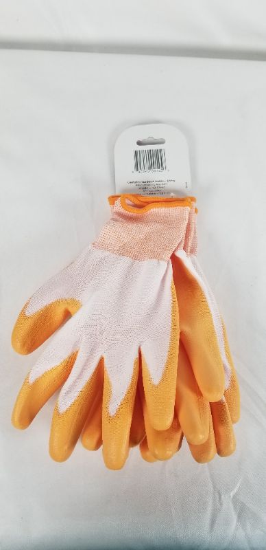 Photo 3 of  ORANGE LIGHT DUTY GLOVES WITH ELASTIC CUFFS SIZE M/L 2 PAIRS NEW