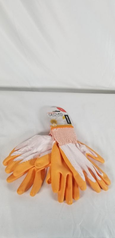 Photo 1 of  ORANGE LIGHT DUTY GLOVES WITH ELASTIC CUFFS SIZE M/L 2 PAIRS NEW