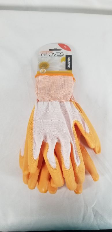 Photo 2 of  ORANGE LIGHT DUTY GLOVES WITH ELASTIC CUFFS SIZE M/L 2 PAIRS NEW