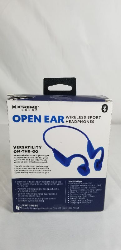 Photo 2 of BLUE OPEN EAR WIRELESS SPORTS HEADPHONES NEW