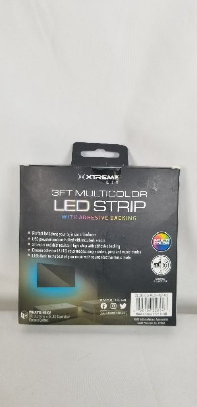 Photo 2 of 3FT MULTICOLOR LED STRIP WITH THE ADHESIVE BACKING USB POWERED REMOTE INCLUDED NEW 