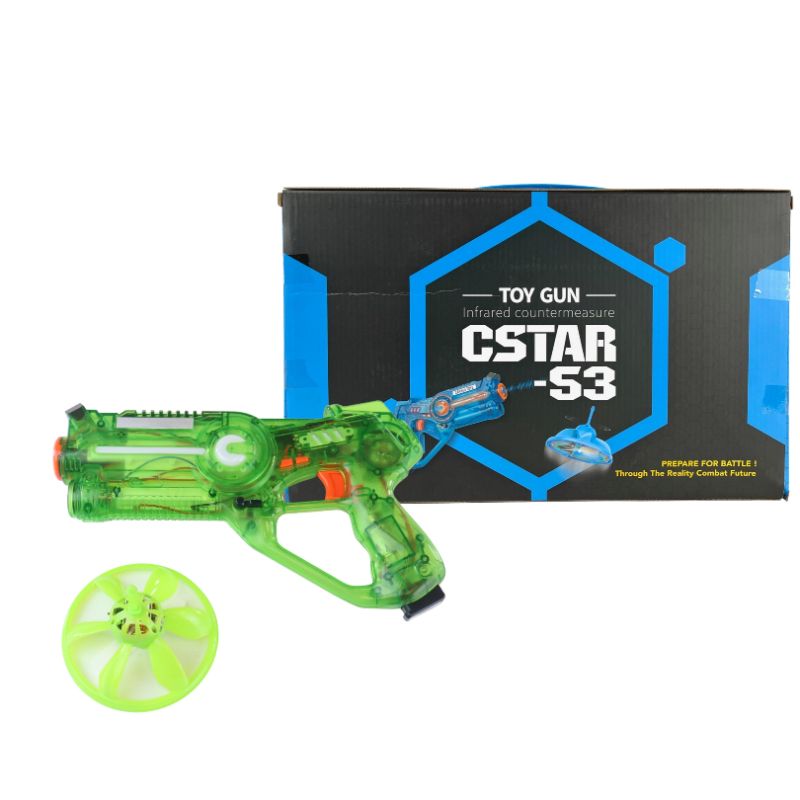 Photo 1 of C STAR TOY GUN INCLUDES EXOPLANET FLYING SAUCER AND CHARGING CORD REQUIRE 4 TRIPPLE A BATTERIES NEW IN BOX 