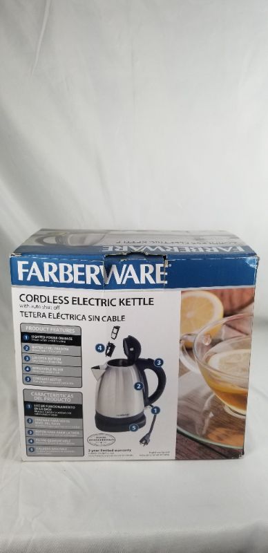 Photo 5 of CORDLESS ELECTRIC KETTLE WITH AUTO SHUT OFF 360 DEGREE SWIVEL BASE CONCEALED HEATER REMOVABLE FILTER 1500 WATT USED 
