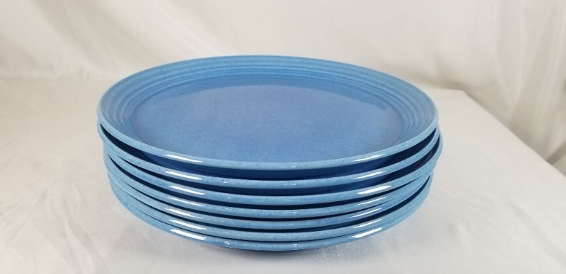 Photo 5 of 7PIECE 11 INCH BLUE DINNING PLATES USED