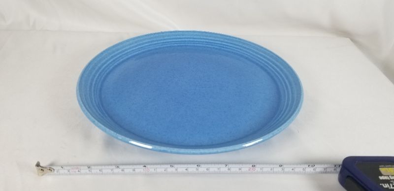 Photo 1 of 7PIECE 11 INCH BLUE DINNING PLATES USED