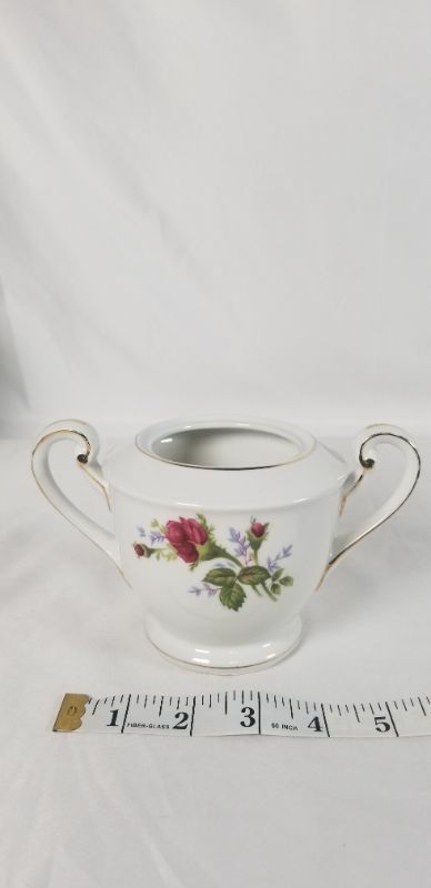 Photo 4 of 3 PIECE TEA TIME SET OFF WHITE COLOR WITH ROSE DESIGN USED 