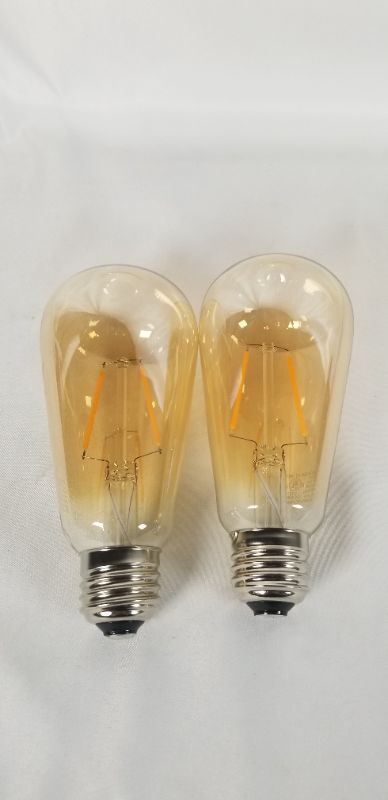 Photo 5 of SEEDED AMBER GLASS INDUSTRIAL TABLE LAMP SET USED 