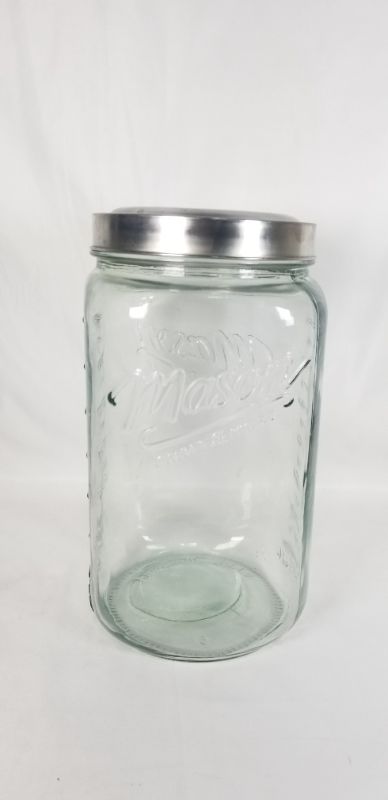 Photo 1 of LARGE MASON JAR WITH METAL LID 159OZ  USED