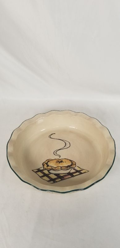 Photo 2 of CERAMIC PIE BAKING PLATE WITH DESSERT DESIGN USED 