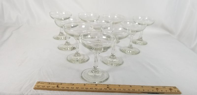 Photo 1 of 10 PIECE SMALL WINE GLASS SET USED 