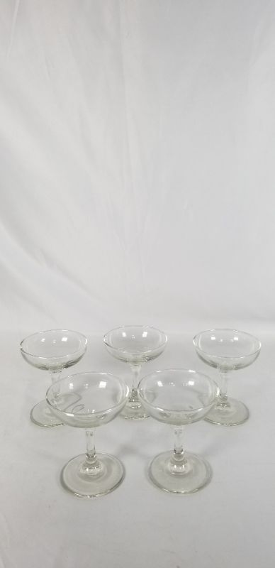 Photo 1 of 5 PIECE SMALL WINE GLASS SET USED 