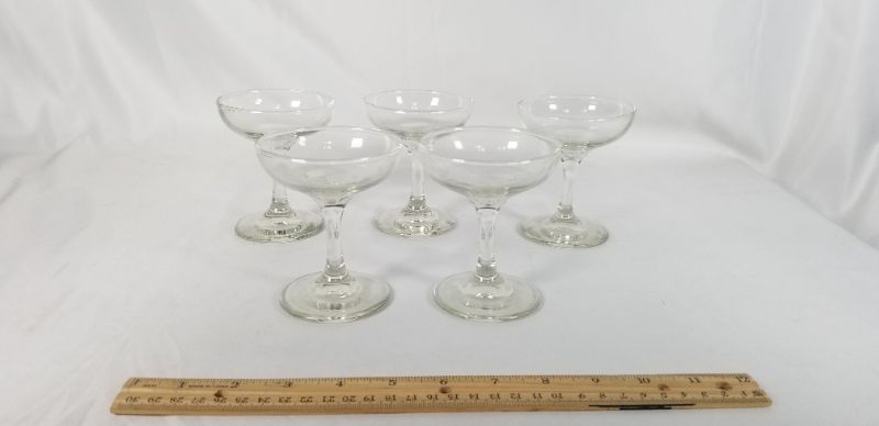 Photo 3 of 5 PIECE SMALL WINE GLASS SET USED 