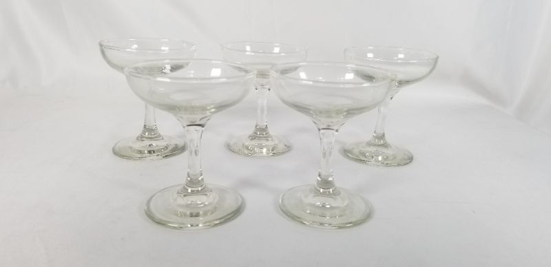 Photo 1 of 5 PIECE SMALL WINE GLASS SET USED 