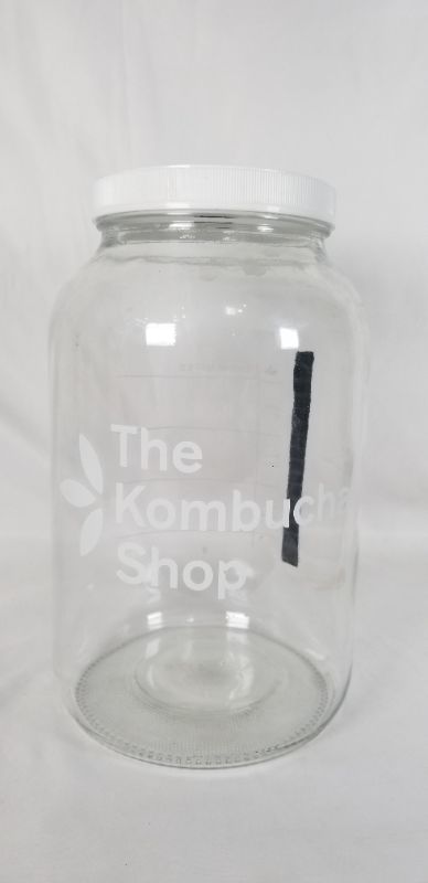 Photo 4 of THE KOMBUCHA SHOP 1 GALLON GLASS BREW JAR WITH BREW NOTES ON THE BACK STRAW HOLE ON THE TOP OF THE LID