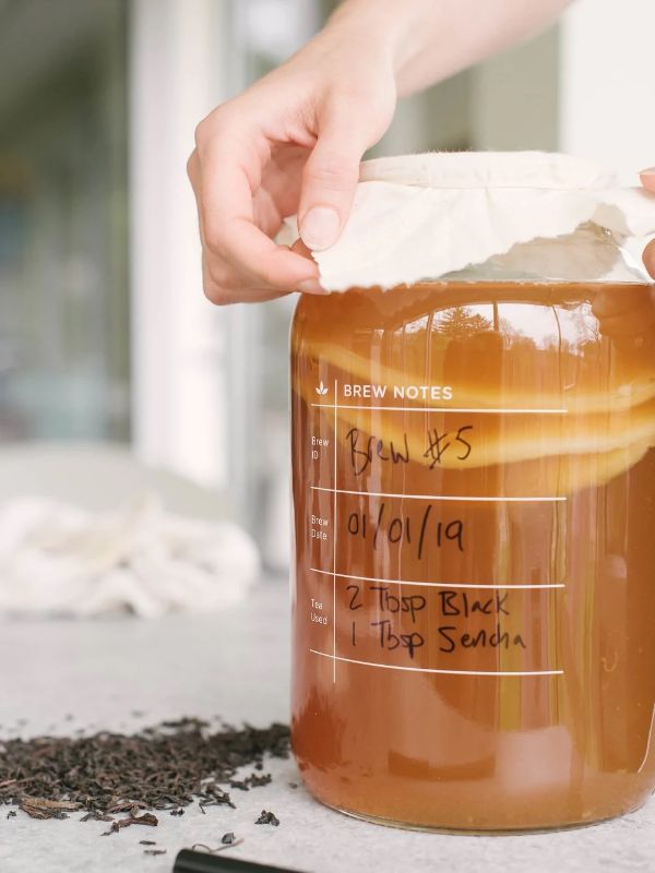 Photo 3 of THE KOMBUCHA SHOP 1 GALLON GLASS BREW JAR WITH BREW NOTES ON THE BACK STRAW HOLE ON THE TOP OF THE LID