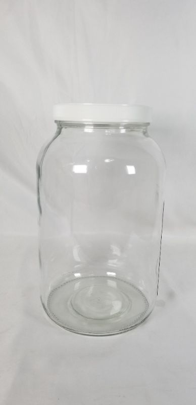 Photo 2 of 1 GALLON GLASS BREW JAR WITH WHITE LID WITH STRAW HOLE USED 