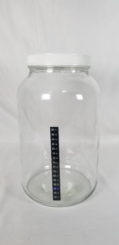 Photo 1 of 1 GALLON GLASS BREW JAR WITH WHITE LID WITH STRAW HOLE USED 