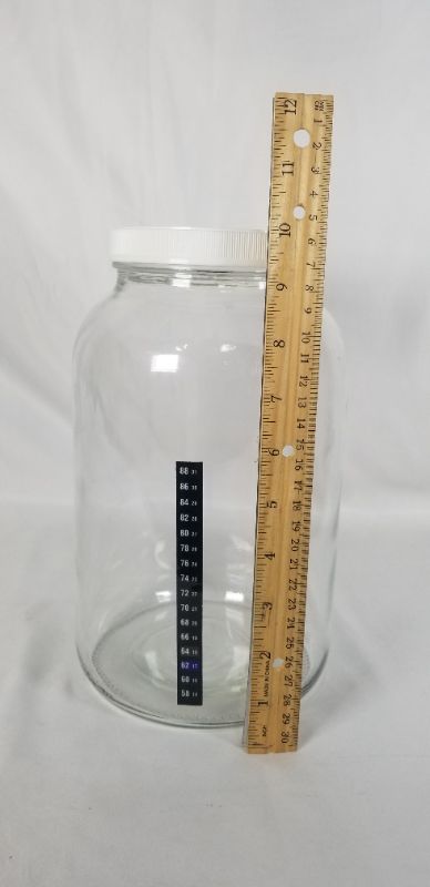 Photo 3 of 1 GALLON GLASS BREW JAR WITH WHITE LID WITH STRAW HOLE USED 