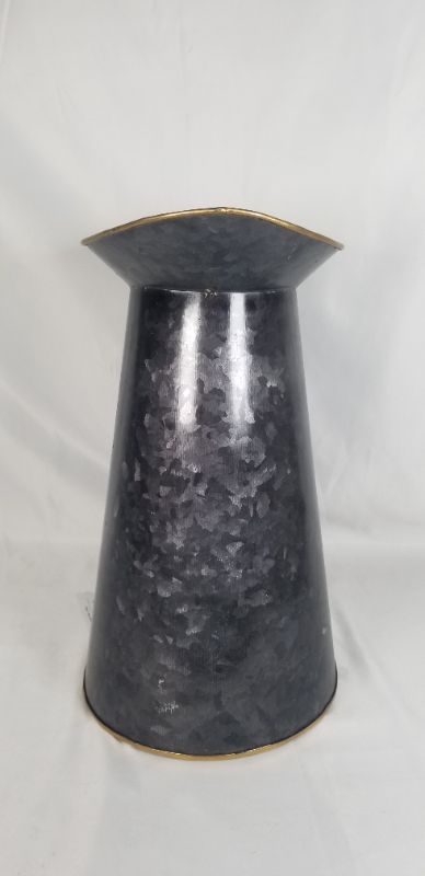 Photo 1 of GALVANIZED METAL WATERING CAN BLACK/GOLD COLORDED NEW