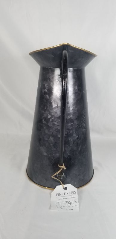 Photo 6 of GALVANIZED METAL WATERING CAN BLACK/GOLD COLORDED NEW