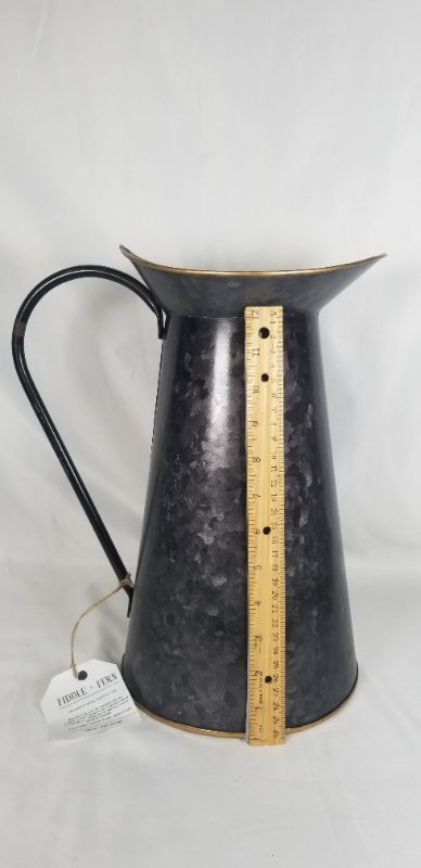 Photo 3 of GALVANIZED METAL WATERING CAN BLACK/GOLD COLORDED NEW