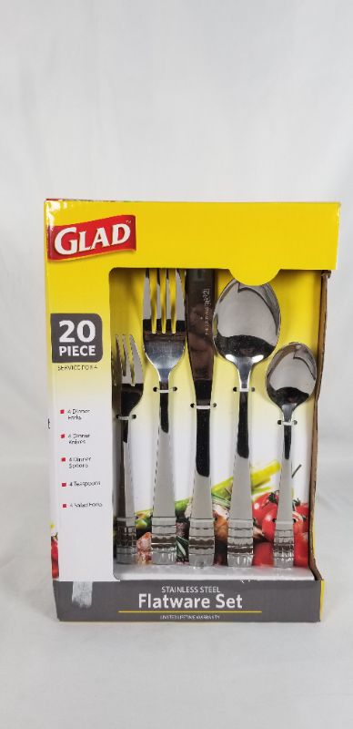 Photo 1 of 20 PIECE STAINLESS STEEL FLATWEAR SET SERVICE FOR 4, 4 DINNER FORKS 4 DINNER KNIFES 4 DINNER SPOONS 4 TEASPOONS 4 SALAD FORKS NEW 