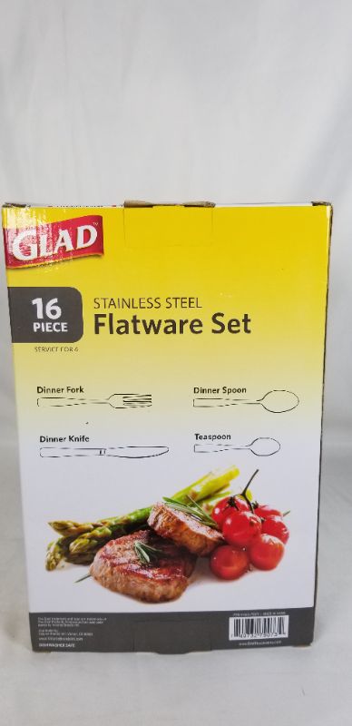 Photo 3 of 16 PIECE STAINLESS STEEL FLATWEAR SET SERVICE FOR 4, 4 DINNER FORKS 4 DINNER KNIFES 4 DINNER SPOONS 4 TEASPOONS NEW 