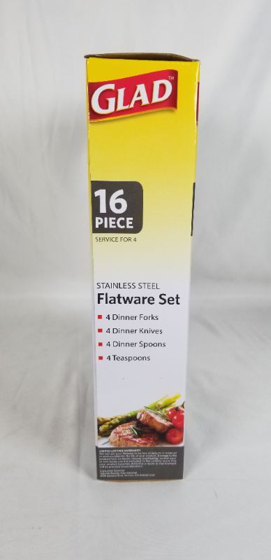 Photo 2 of 16 PIECE STAINLESS STEEL FLATWEAR SET SERVICE FOR 4, 4 DINNER FORKS 4 DINNER KNIFES 4 DINNER SPOONS 4 TEASPOONS NEW 