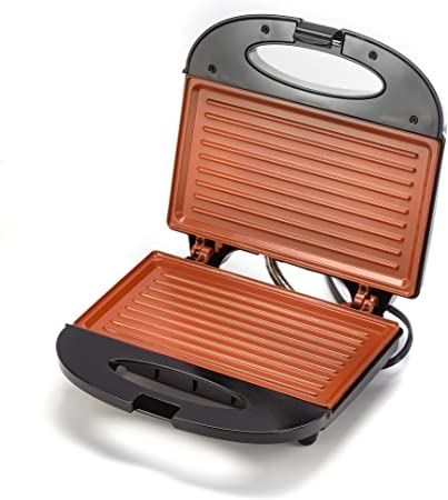 Photo 1 of ELECTRIC PANINI MAKER WITH ZERA COPPER CERAMIC NON STICK PLATES MAKES 2 PANINIS AT ONCE NEW