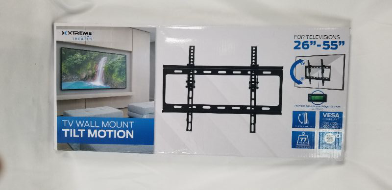 Photo 2 of TV WALL MOUNT WITH TILT MOTION FOR TELEVISIONS 26 - 55 INCHES HOLDS UP TO 77 POUNDS NEW