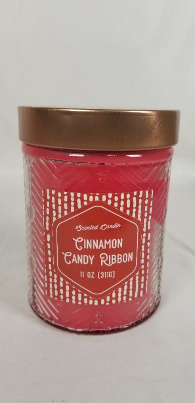 Photo 1 of CINNAMON CANDY RIBBON SCENTED 11 OZ JAR CANDLE NEW 