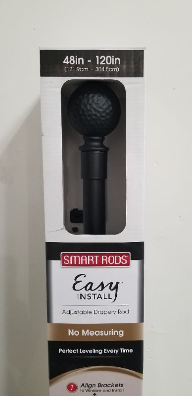 Photo 3 of SMART  EASY INSTALL ADJUSTABLE DRAPERY ROD WITH HAMMER BALL 48- 120 INCHES NEW