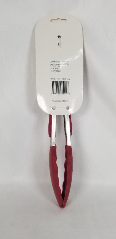 Photo 2 of  RED SILICONE 9 INCH TONGS IDEAL FOR NON STICK SURFACES TOP RACK DISHWASHER SAFE HEAT RESISTANT UP TO 410 NEW