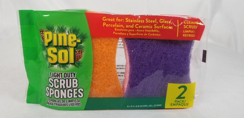 Photo 1 of 2 PIECE LIGHT DUTY SCRUB SPONGES  4 X 3.3 X 0.8 INCHES NEW 