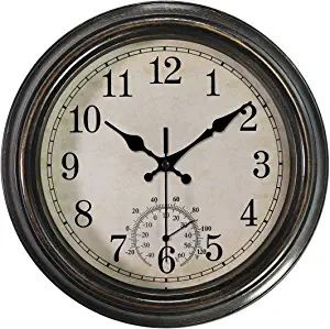 Photo 1 of 11.75 INCH TRADITIONAL WALL CLOCK WITH THERMOMETER NEW