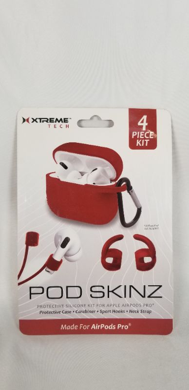 Photo 1 of RED 4 PIECE POD SKINZ KIT INCLUDES PROTECTIVE CASE CARABINER SPORT HOOKS AND NECK STRAPS NEW