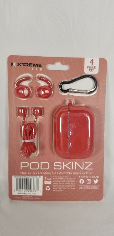 Photo 2 of RED 4 PIECE POD SKINZ KIT INCLUDES PROTECTIVE CASE CARABINER SPORT HOOKS AND NECK STRAPS NEW