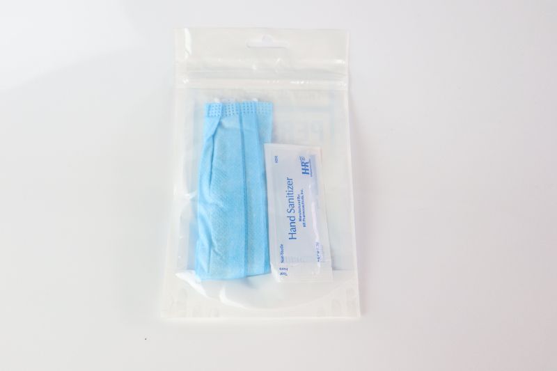 Photo 2 of ONE PACK OF TRAVEL SAFETY KITS EACH BAG CONTAINS 1 PAIR OF GLOVES 1 MASK AND 1 SANITIZER NEW IN PACKAGE 