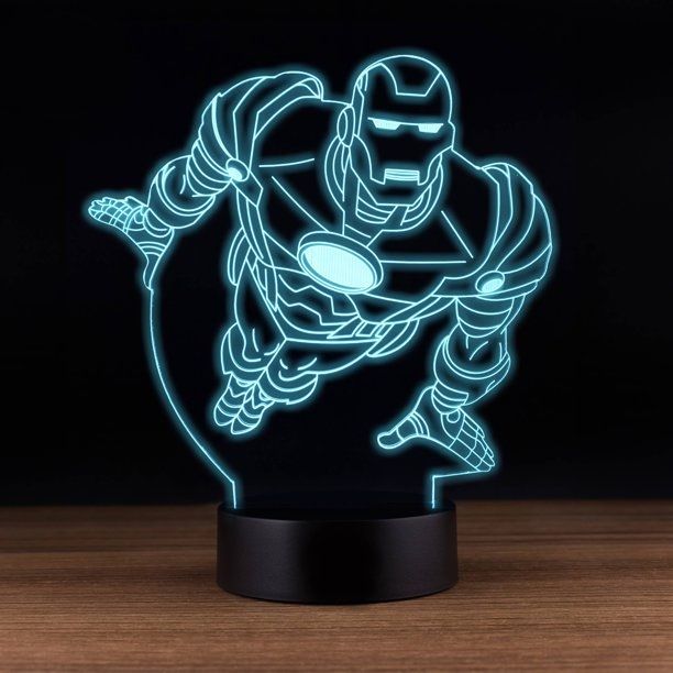 Photo 1 of IRON MAN WIRELESS 3D OPTICAL ILLUSION NIGHT LIGHT 16 COLORS 2 MODES DOE NOT OVERHEAT USES 3 AA BATTERIES OR CHARGE WITH USB NEW 