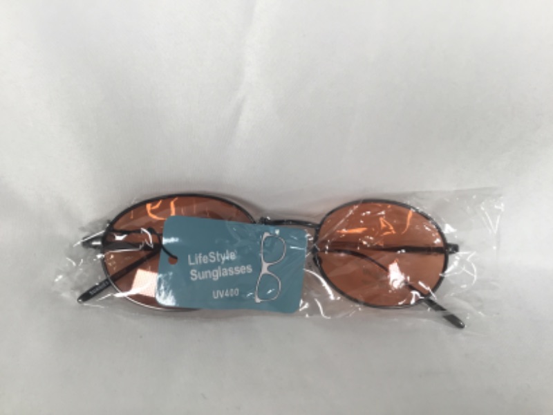 Photo 2 of BLACK METAL BAND OVAL ORANGE LIFE STYLE  SUNGLASSES PROTECTS UP TO 400UV NEW