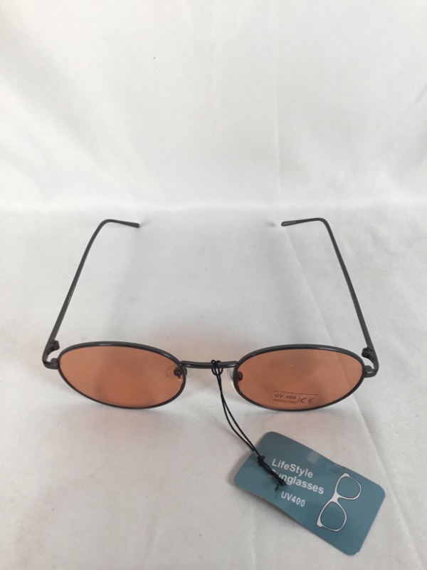 Photo 1 of BLACK METAL BAND OVAL ORANGE LIFE STYLE  SUNGLASSES PROTECTS UP TO 400UV NEW
