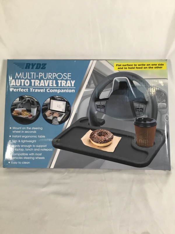 Photo 3 of MUTLI PURPOSE AUTO TRAVEL TRAY, MOUNTS ON THE STEERING WHEEL IN MINUTES  SLIM AND LIGHTWEIGHT NEW