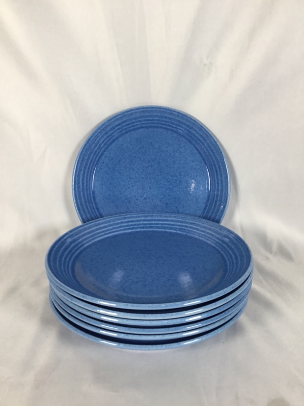 Photo 1 of 7 PIECE BLUE DESSERT DINNING 8 INCH PLATE SET USED 