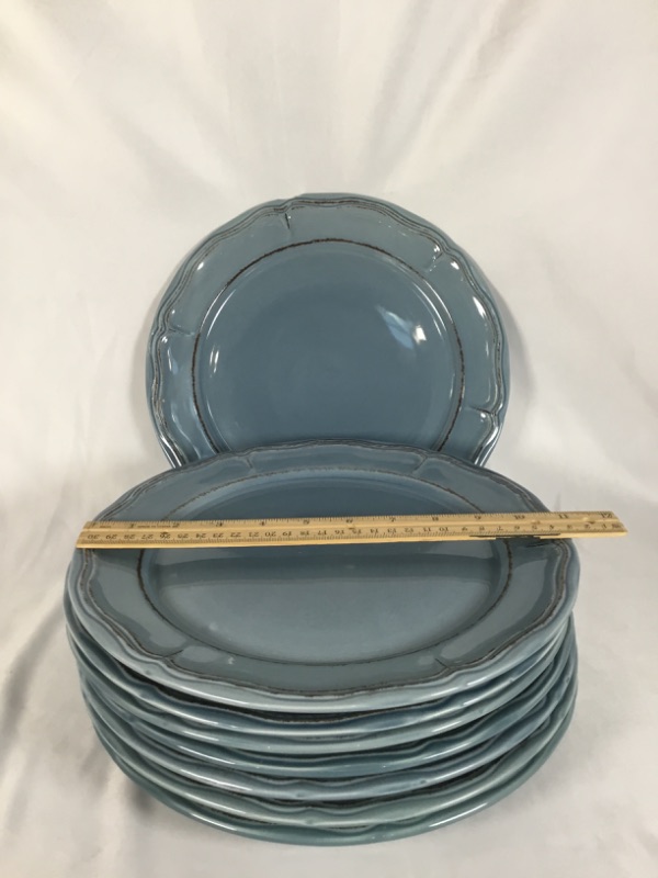 Photo 1 of 8 PIECE CADET BLUE 11 INCH DINNING PLATE SET USED 