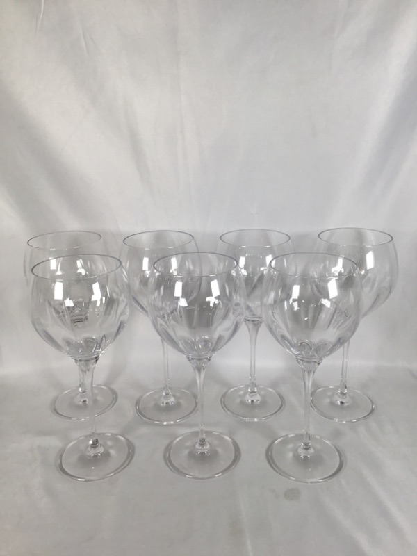 Photo 1 of 7 PIECE WINE GLASS 3D X 9H INCH USED 