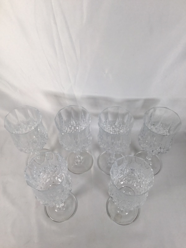 Photo 3 of 6 PIECE CRYSTAL WINE GLASSES USED 