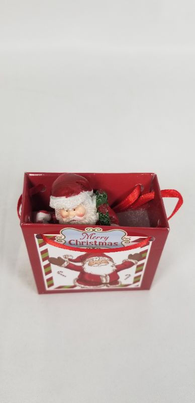 Photo 2 of MINI RESIN SANTA INSIDE A CHRISTMAS GIFT BAG NEW 