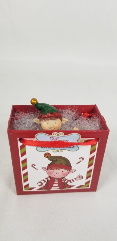 Photo 2 of MINI RESIN SANTA INSIDE A CHRISTMAS GIFT BAG NEW 