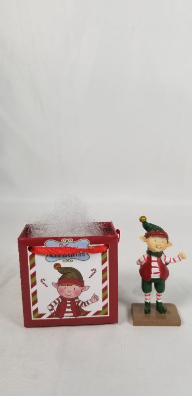 Photo 3 of MINI RESIN SANTA INSIDE A CHRISTMAS GIFT BAG NEW 